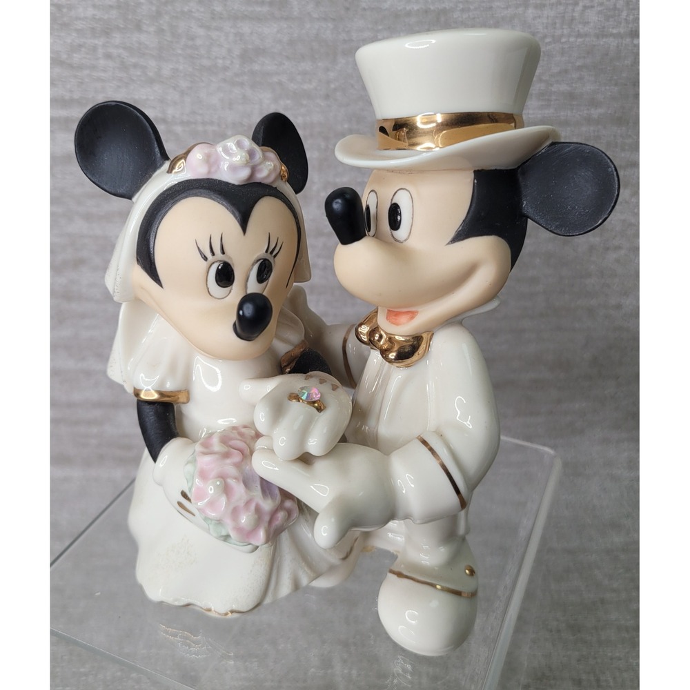 Lenox Disney Minnie's Dream Wedding Mickey Minnie Mouse Figurine Gold Accents